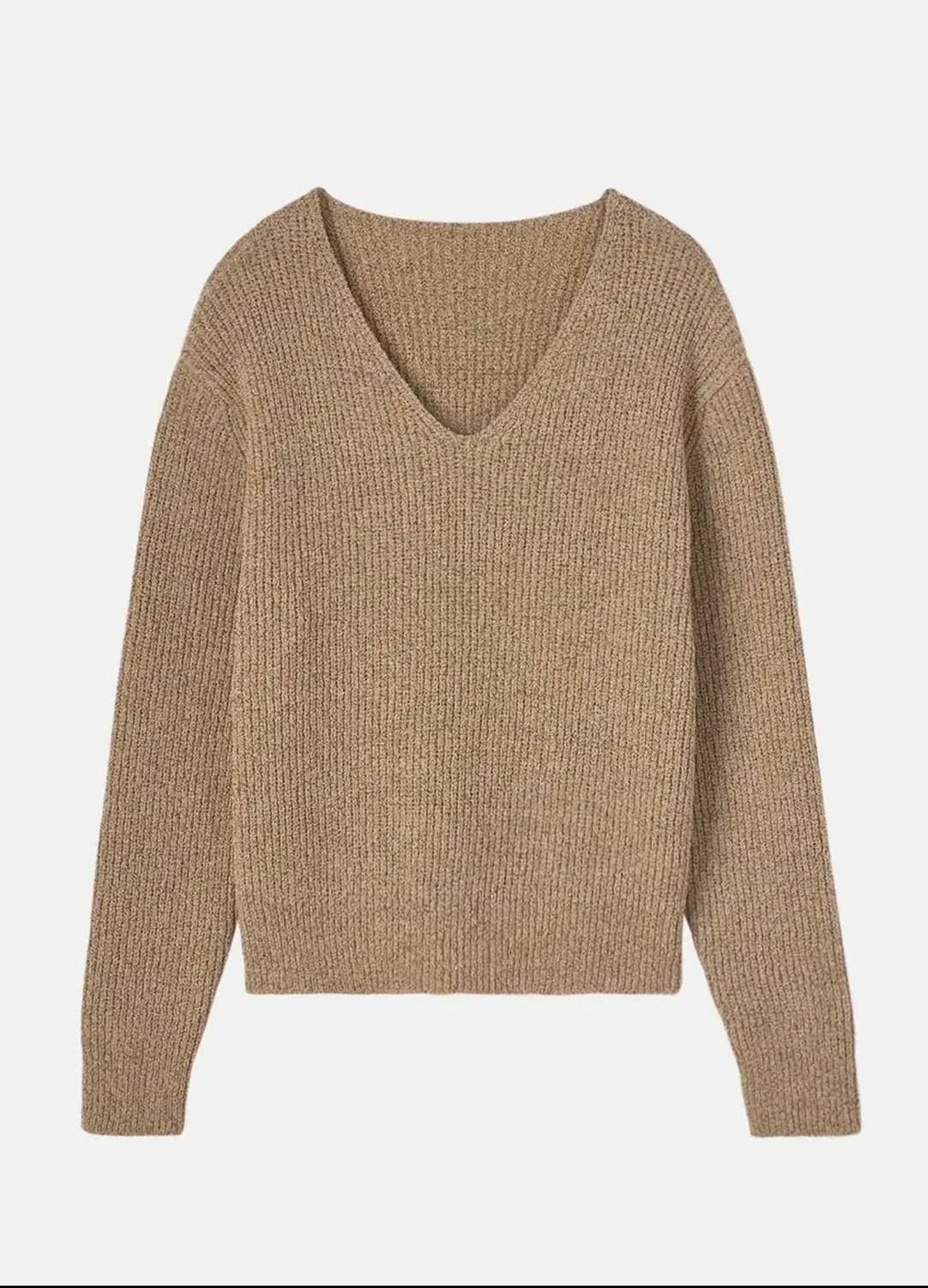 Lfm Boucle V-neck knit (camel) 상품이미지5