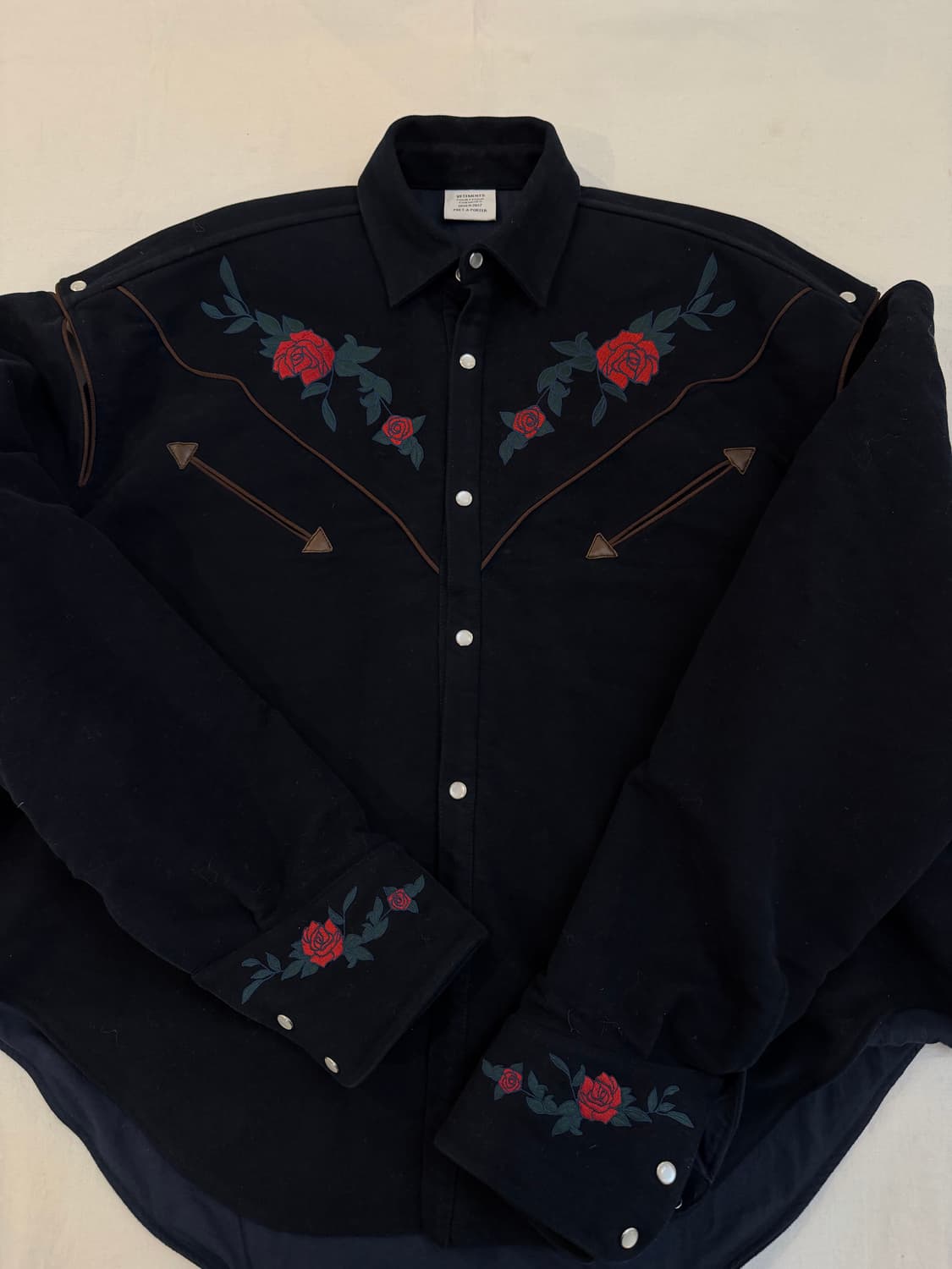 베트멍 17FW 웨스턴 플라워 자수 셔츠 상품이미지3