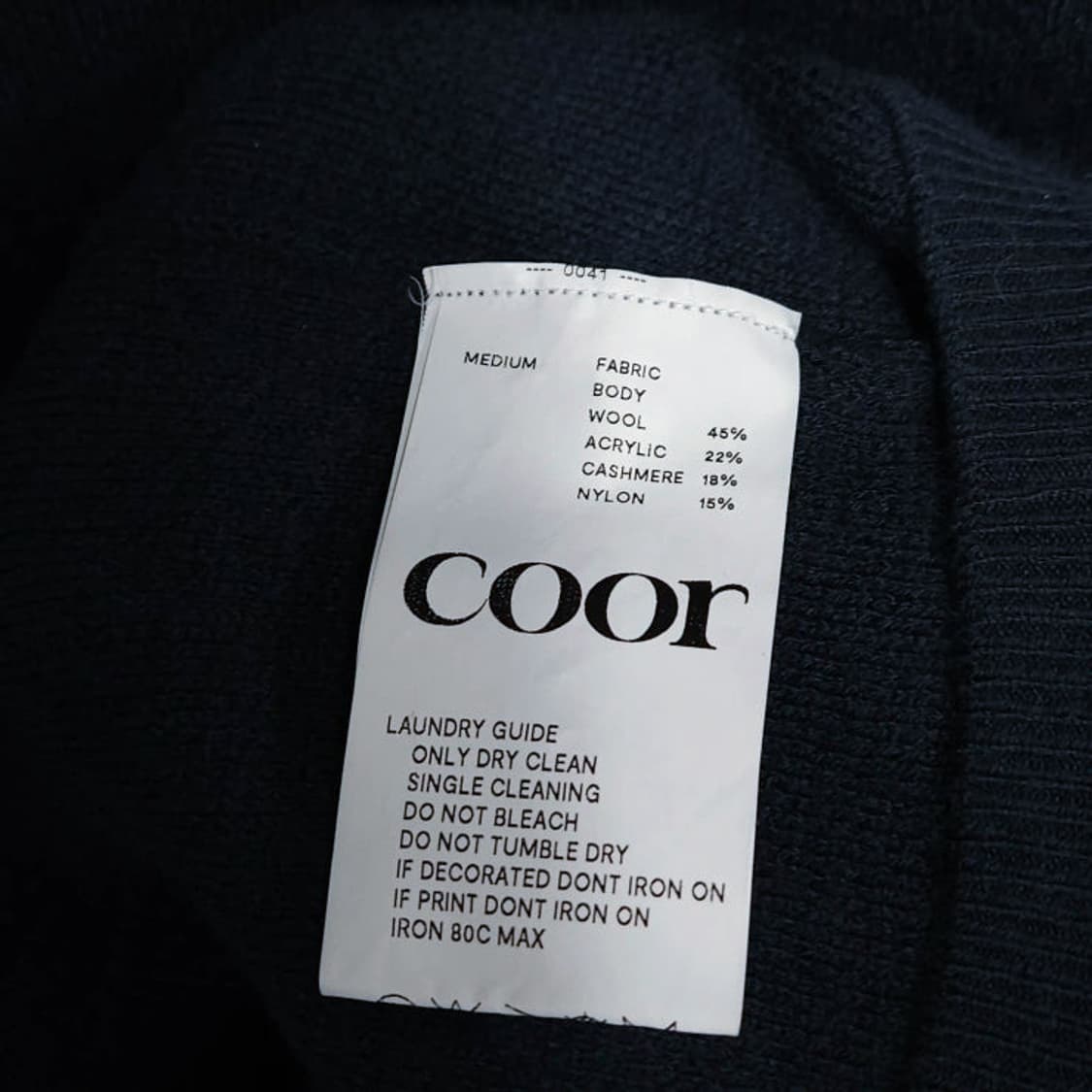 100 Coor 쿠어 울 캐시미어 블렌드 니트 청록색 상품이미지5