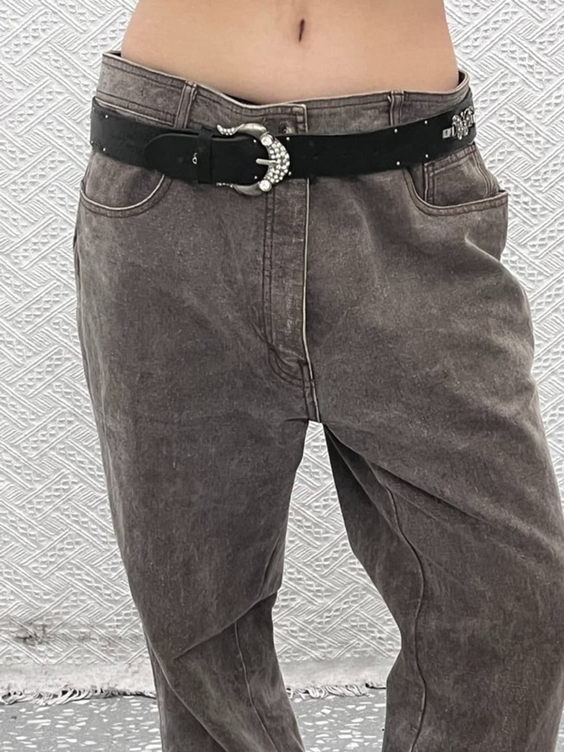 빈티지 보헤미안 락펑크 큐빅 나비 스터드 벨트 C10769 상품이미지1