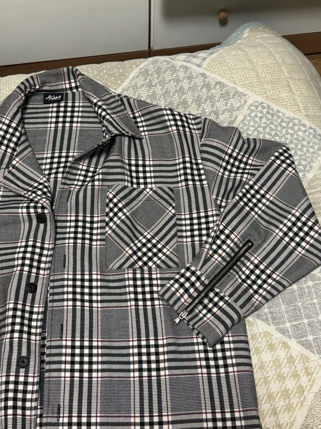 <거의 새것> [L] acha 오버핏 체크 셔츠 상품이미지6