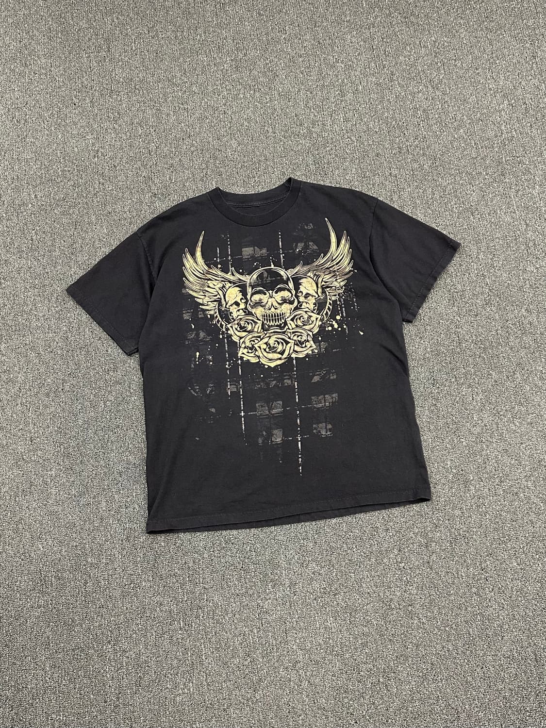 L)Carbon 빈티지 Y2K 스컬 프린팅 반팔 상품이미지3