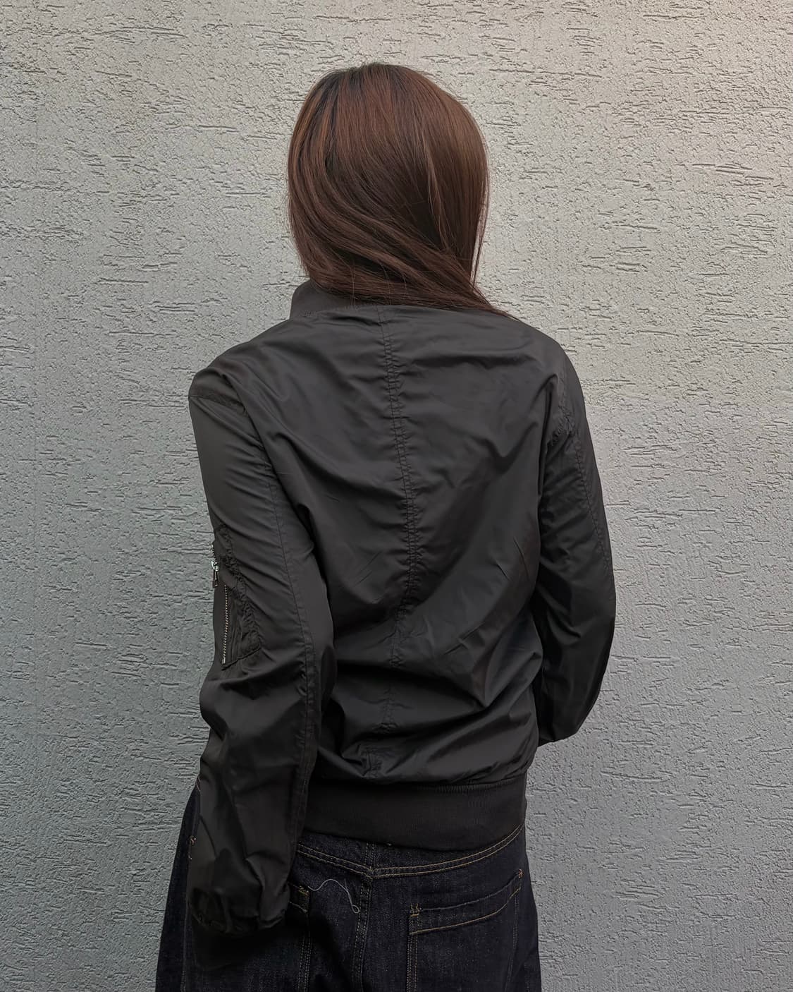 90s POLO black ma-1 bluson nylon javket 상품이미지3