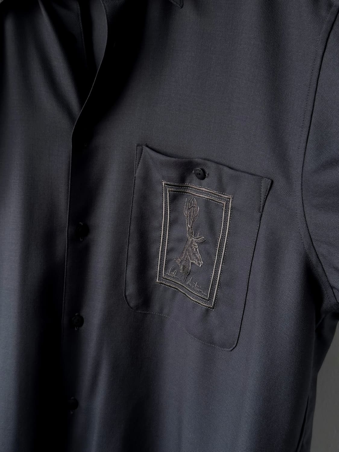 JPN made wool fabric design stitch shirt 상품이미지2