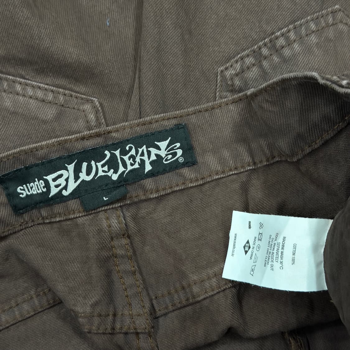 SUADE 스웨이드 컨투어 포켓 데님팬츠 바지 브라운 L 상품이미지5