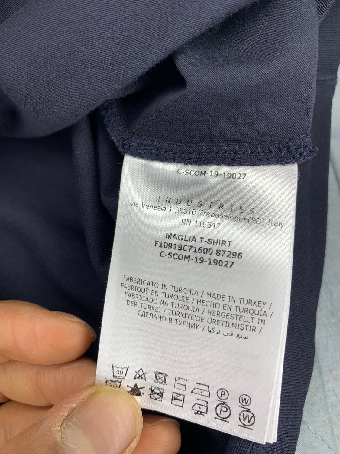 (Moncler) 몽클레어 삼색 반팔 슬림핏 티셔츠 (네이비 색상)(m) 상품이미지8