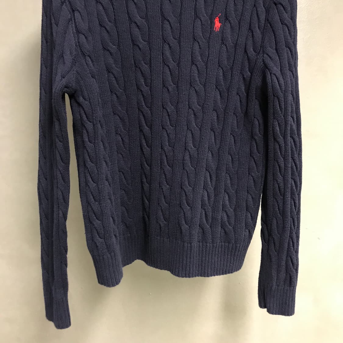폴로 랄프로렌 QR 케이블 니트 네이비 M 상품이미지3