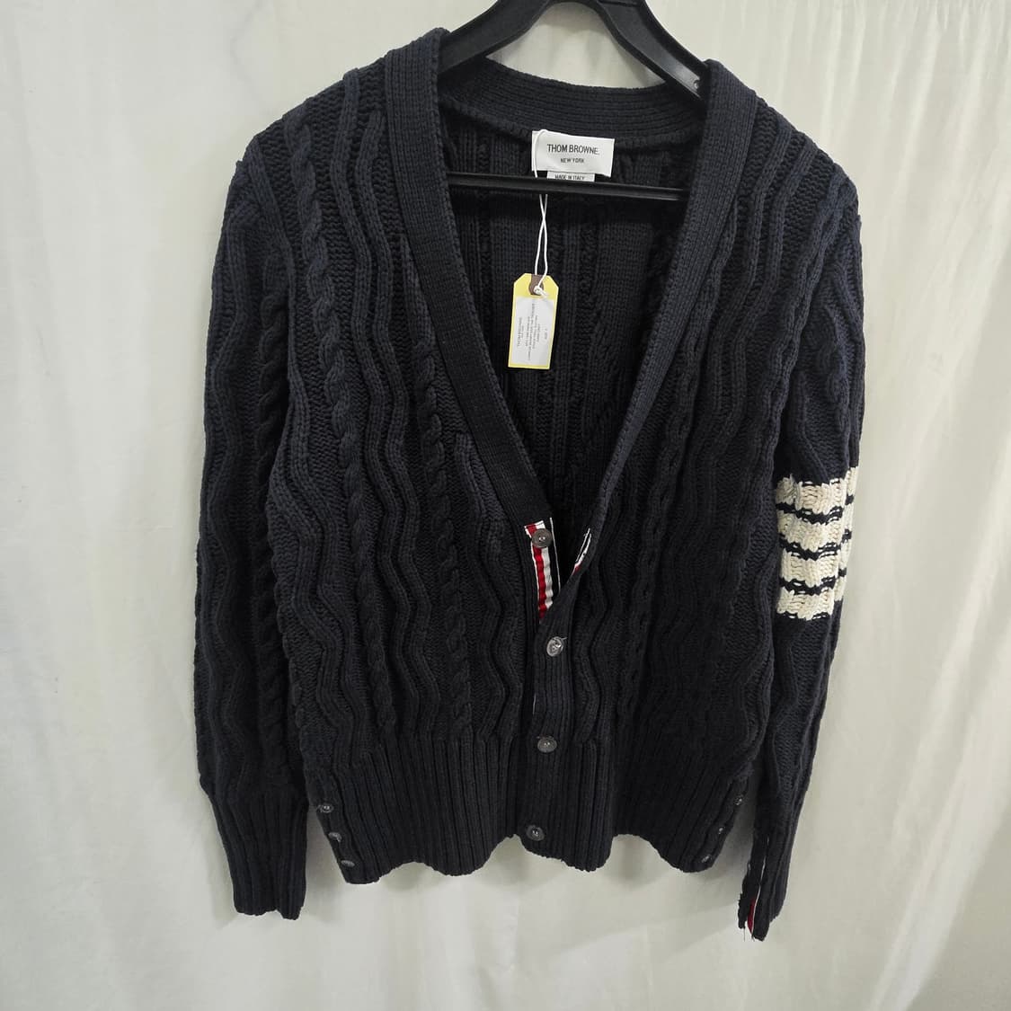 톰브라운 네이비 4선 케이블 가디건 상품이미지6