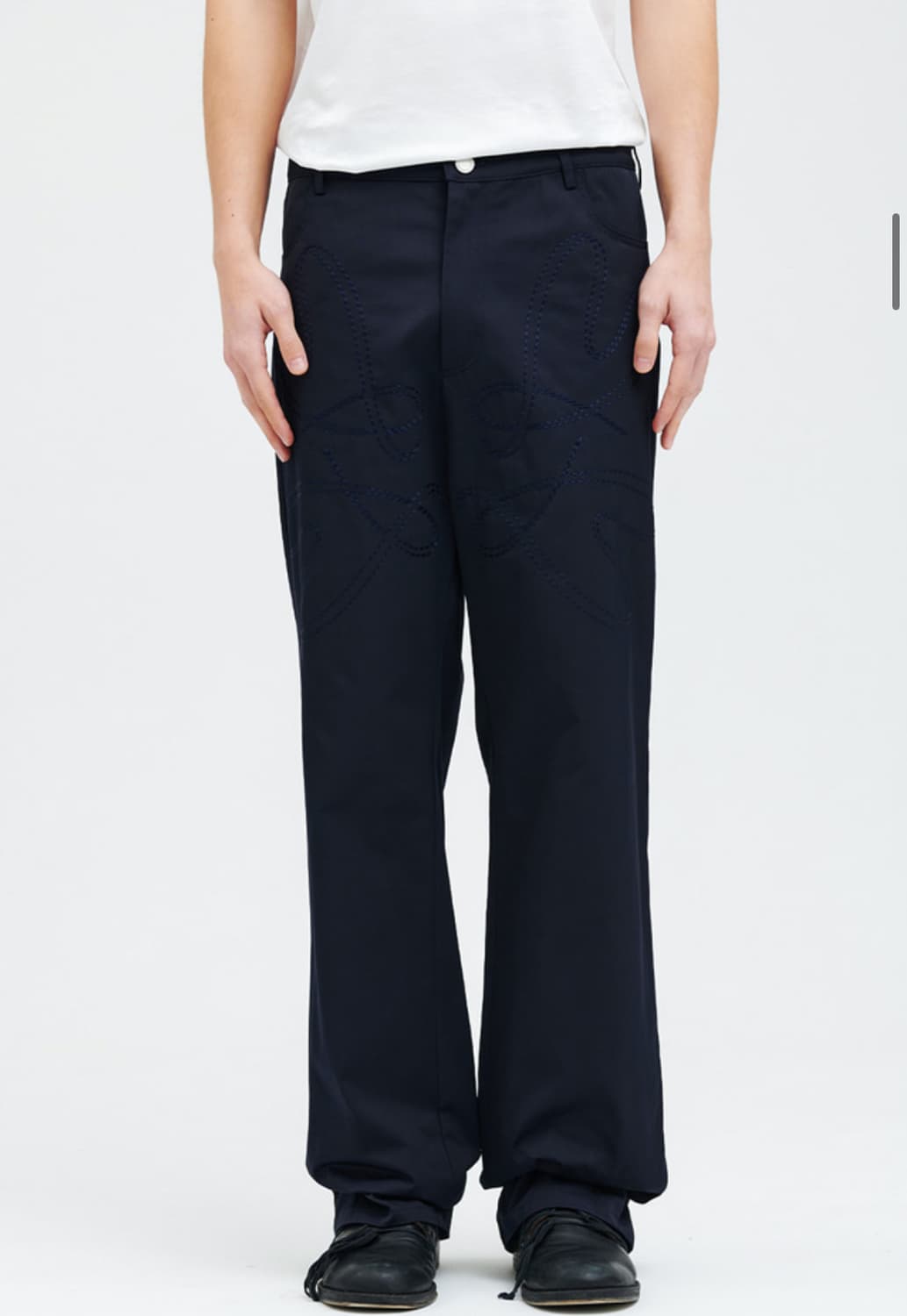 애니타임로릭 Pansy Lettering Pants-Navy 상품이미지1