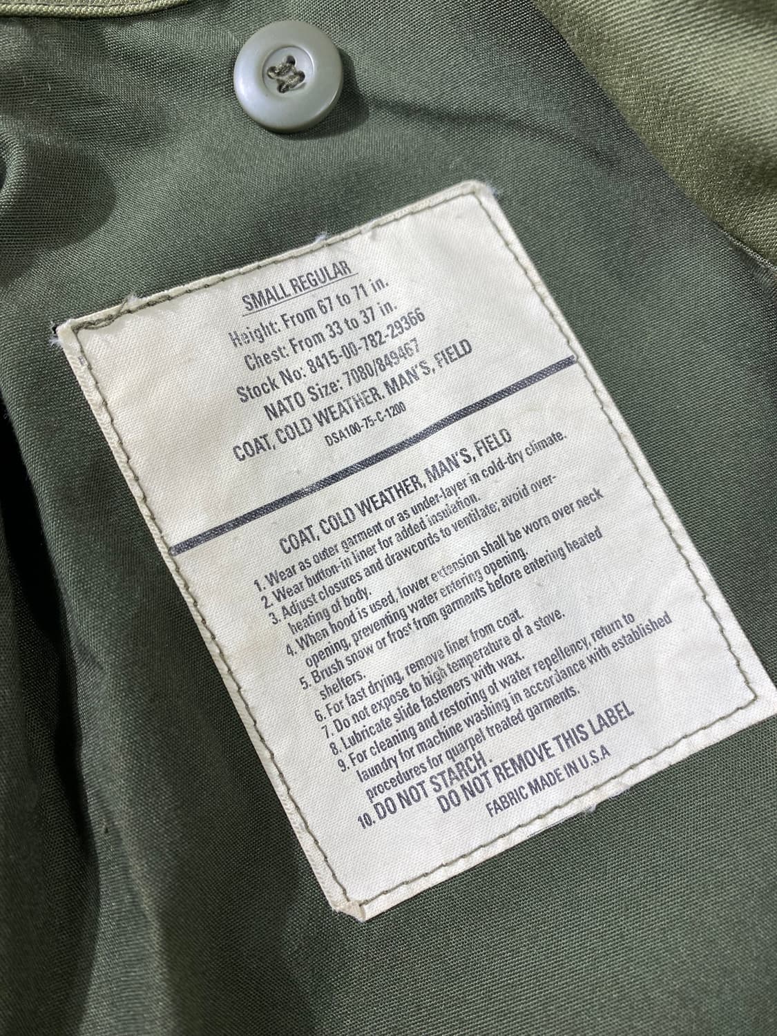 [US S] U.S.ARMY 미군 M65 밀리터리 필드자켓 상품이미지8