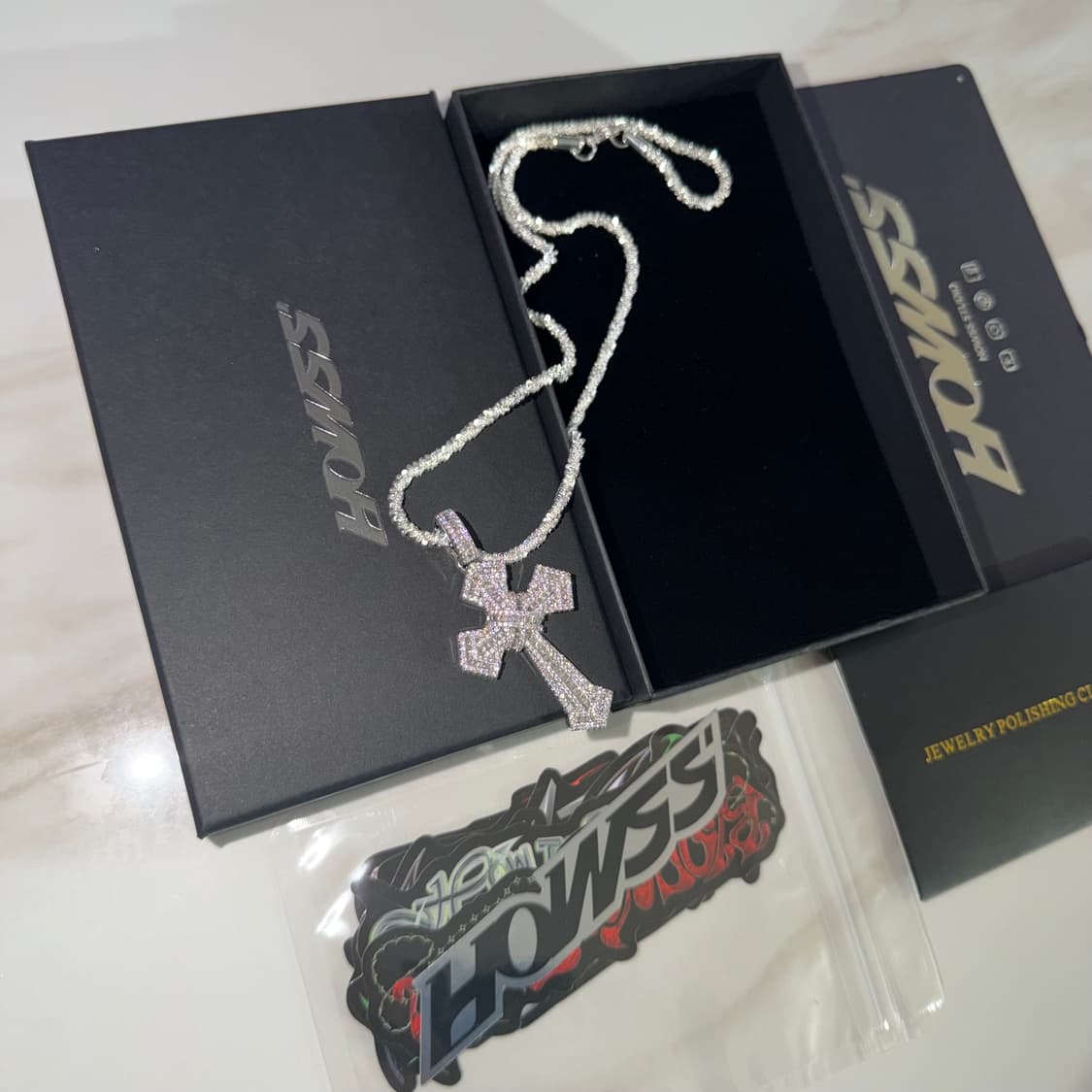 (OS) HOWSS 지르코니아 아이스 아웃 십자가 목걸이 상품이미지3