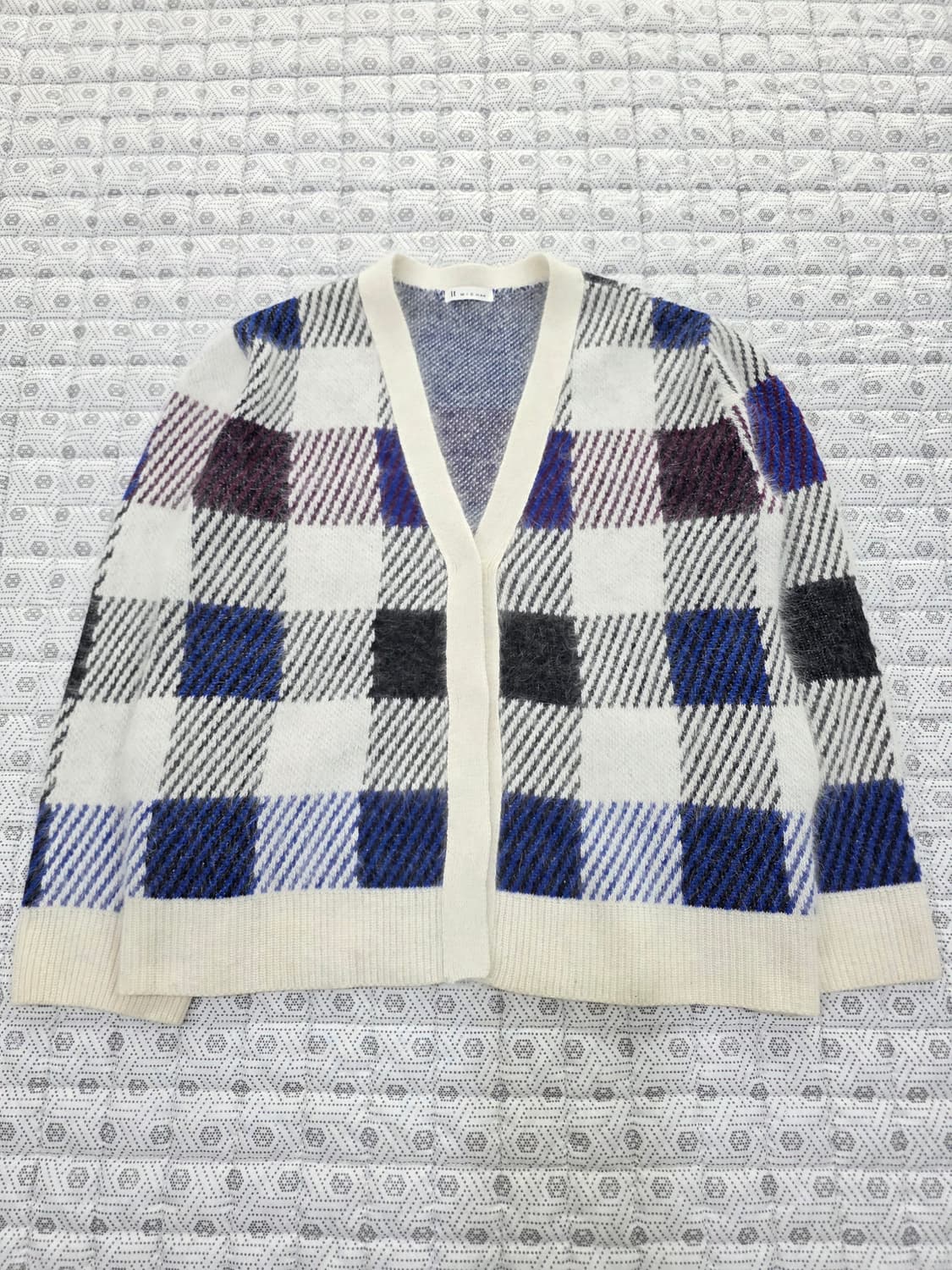 잇미샤 체크 앙고라 가디건 FREE 상품이미지2