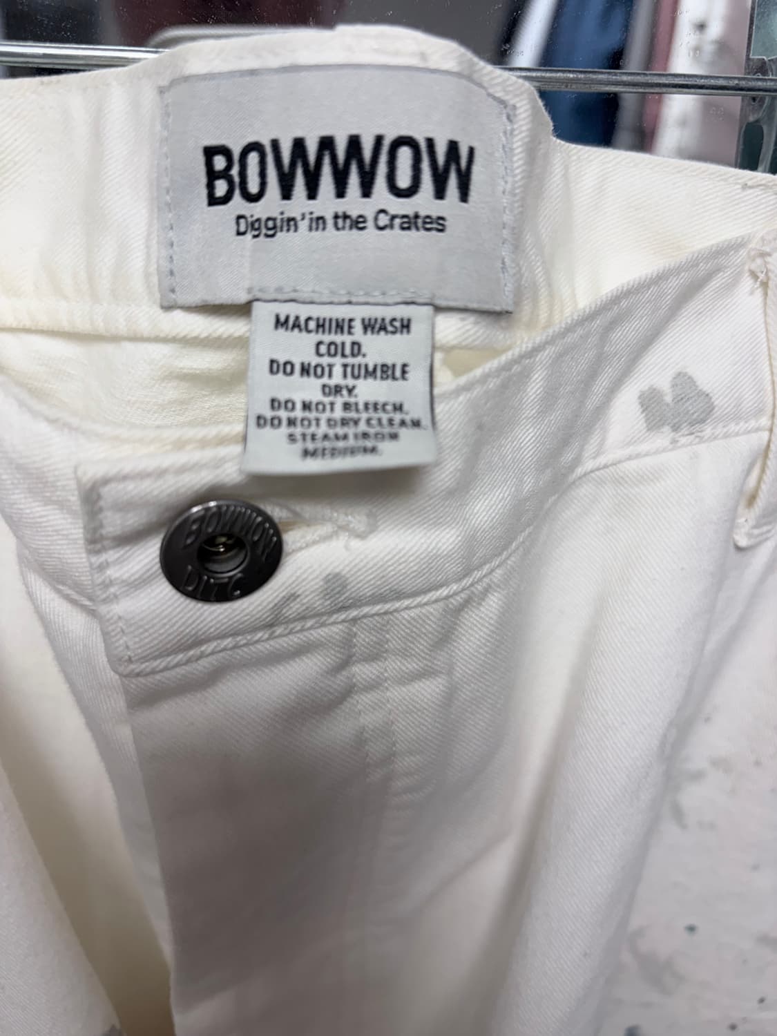 BOWWOW 페인팅 데미지 화이트 데님 쇼츠 xxl 상품이미지3