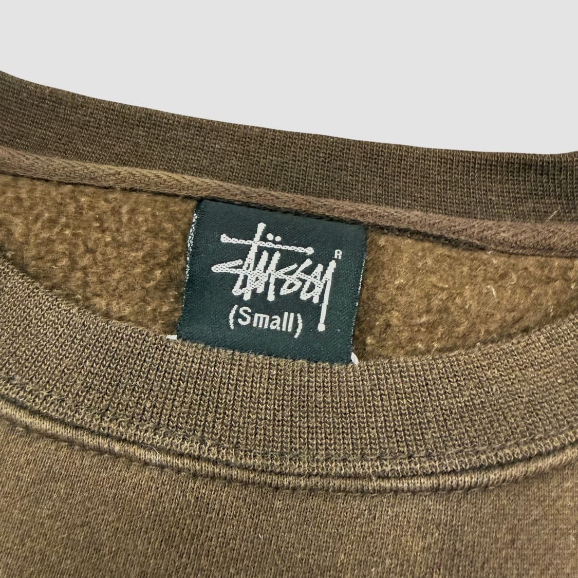 90‘s 올드 스투시 브라운 카모 플러피 로고 맨투맨 스웻셔츠 상품이미지7