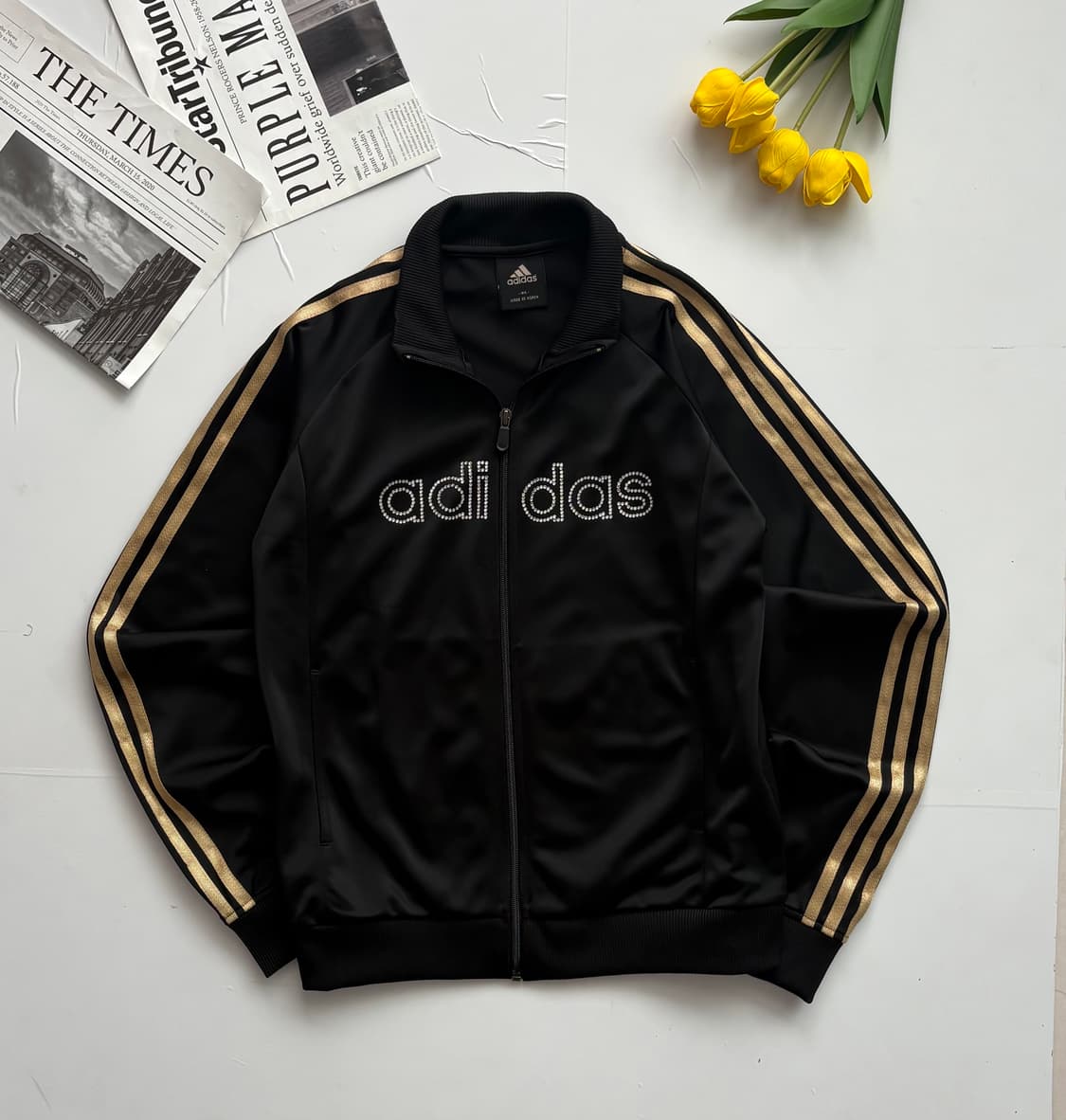 adidas 아디다스 큐빅 로고 골드 트랙탑 상품이미지2