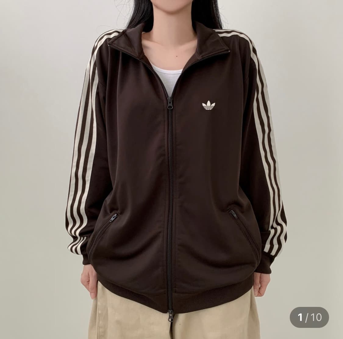 아디다스 트랙 자켓 브라운 져지 상품이미지1