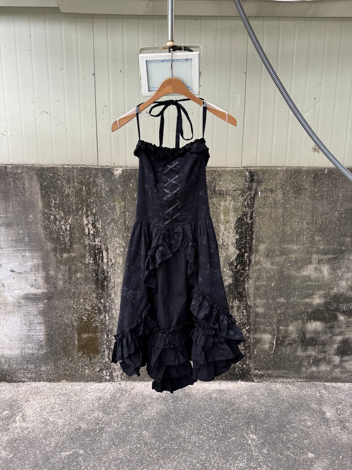 바디라인 홀터넥 프릴 원피스 펑크 고스 갸루 로리타 y2k  상품이미지1