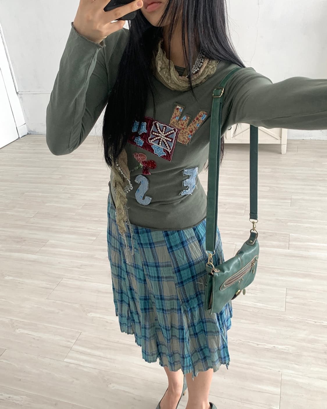Khaki Fairy Lace Scarf 상품이미지7