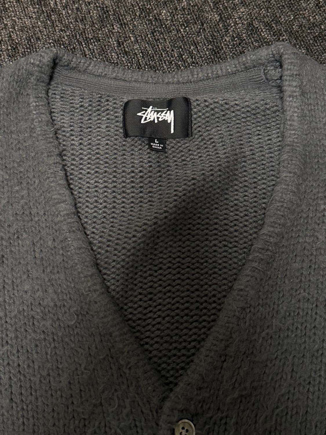 [L] 스투시 브러쉬드 가디건 차콜 상품이미지2