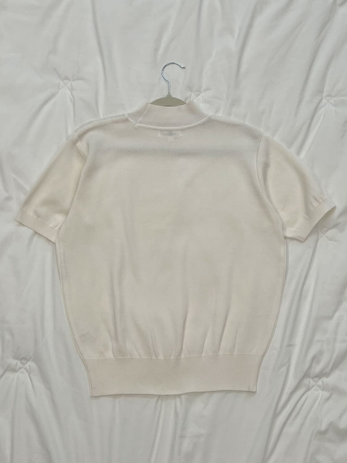 courreges / 꾸레쥬  화이트 로고 반팔 니트     상품이미지4