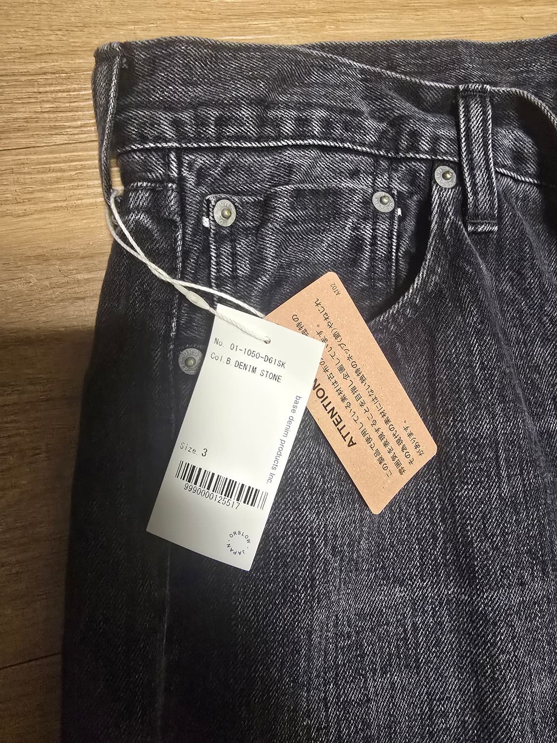 오어슬로우 105 블랙스톤 데님 3사이즈 상품이미지2