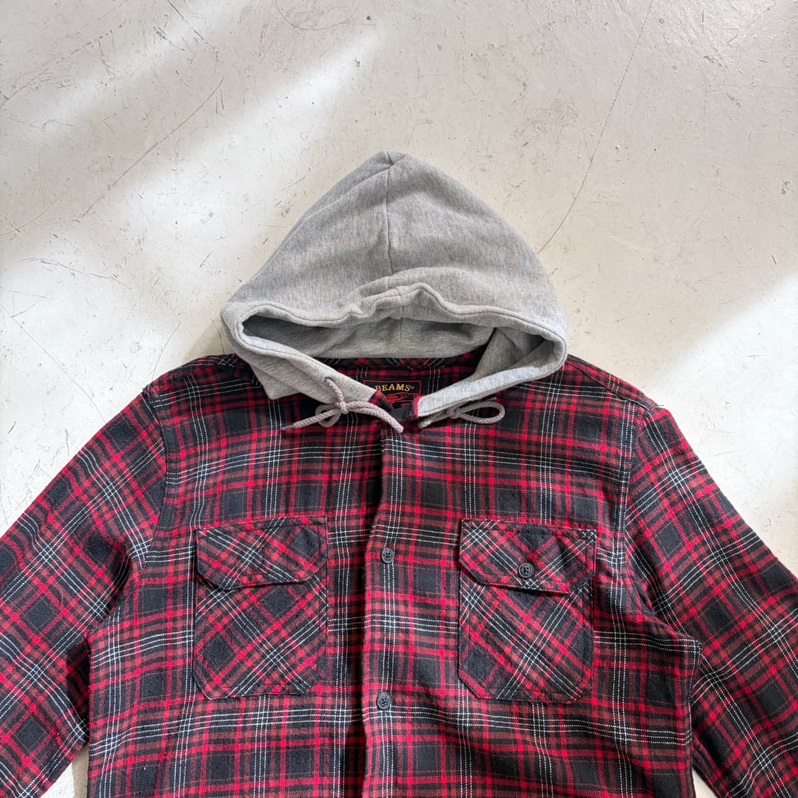 BEAMS 빈티지 빈티지 체크 후드 셔츠 M 상품이미지2