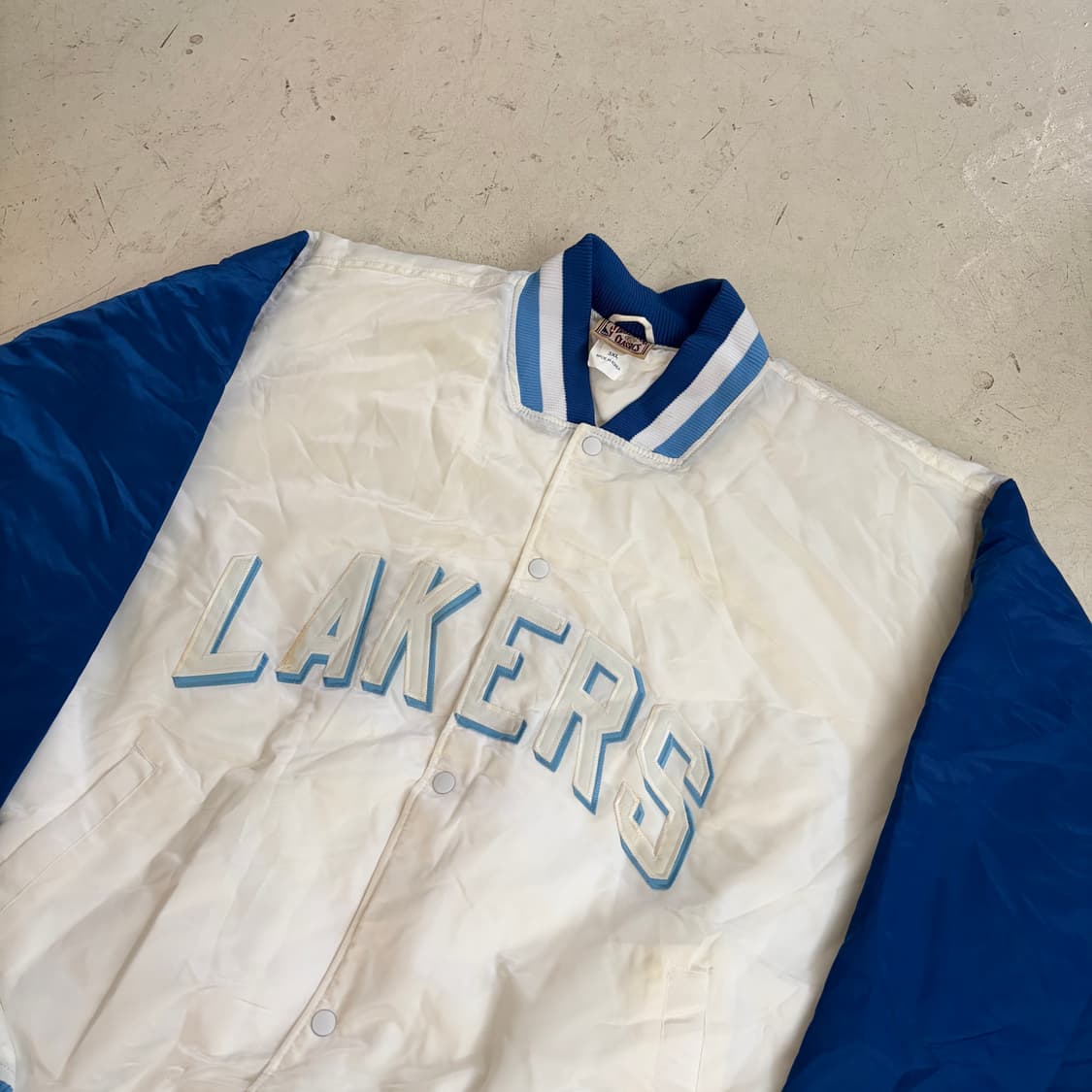 90s 마제스틱 LA 레이커스 빈티지 바시티 자켓 3XL 상품이미지4