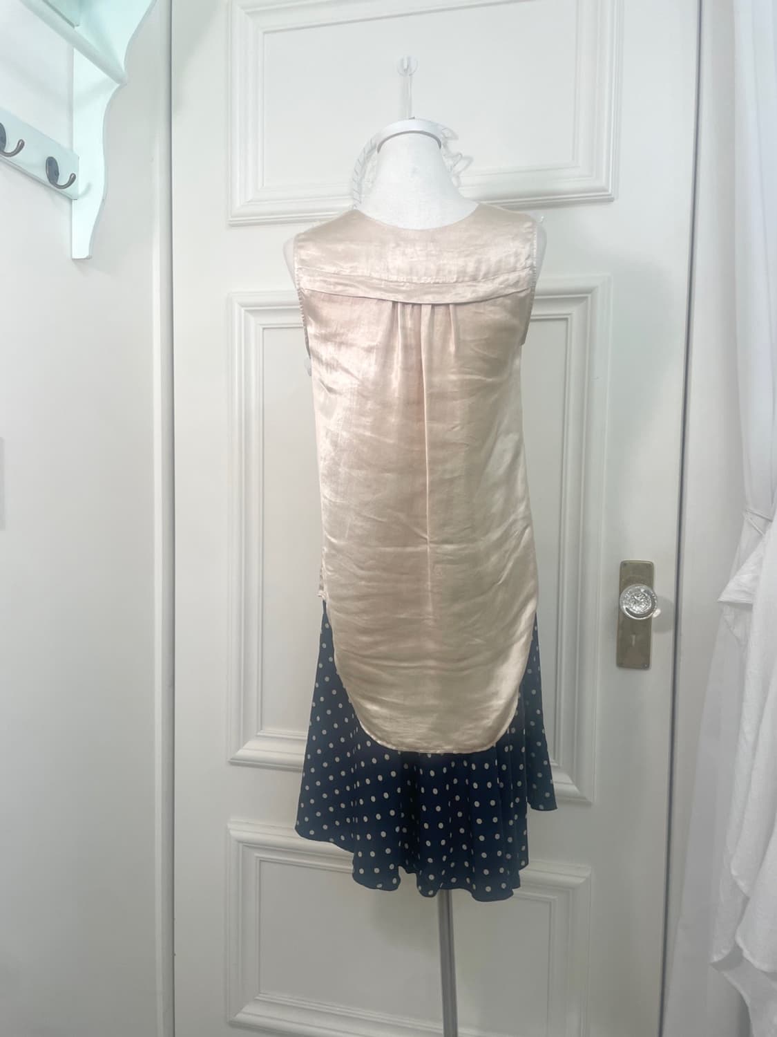 RALPH LAUREN silk navy dot midi skirt 상품이미지8