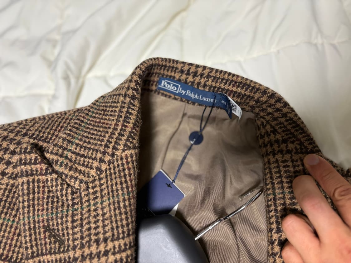 폴로 랄프로렌 글렌체크 더블 코트 S 상품이미지5