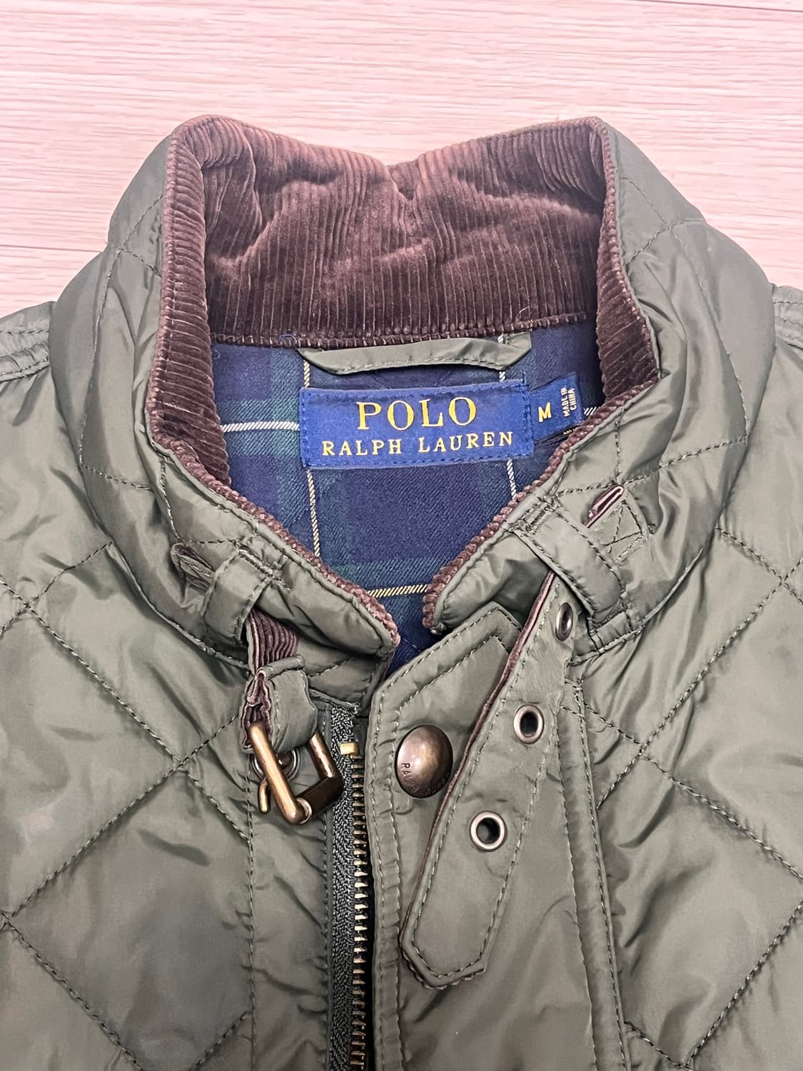 폴로 랄프로렌 퀼팅 베스트 M 올리브 상품이미지2