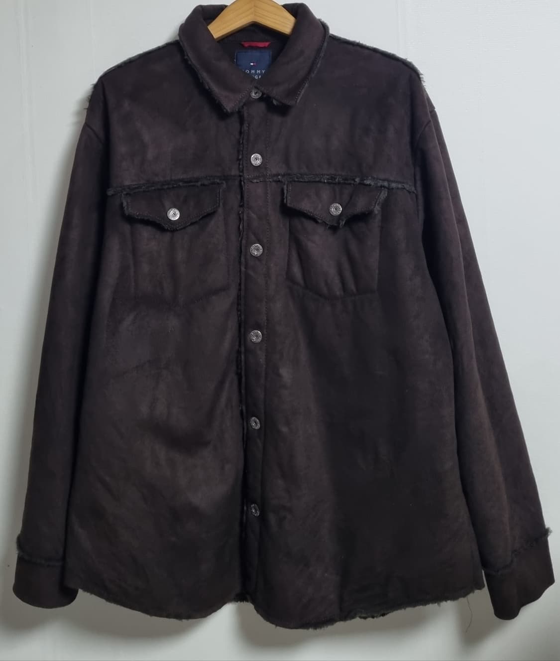 L ) 타미힐피거 다크브라운 스웨이드 퍼 자켓 상품이미지1