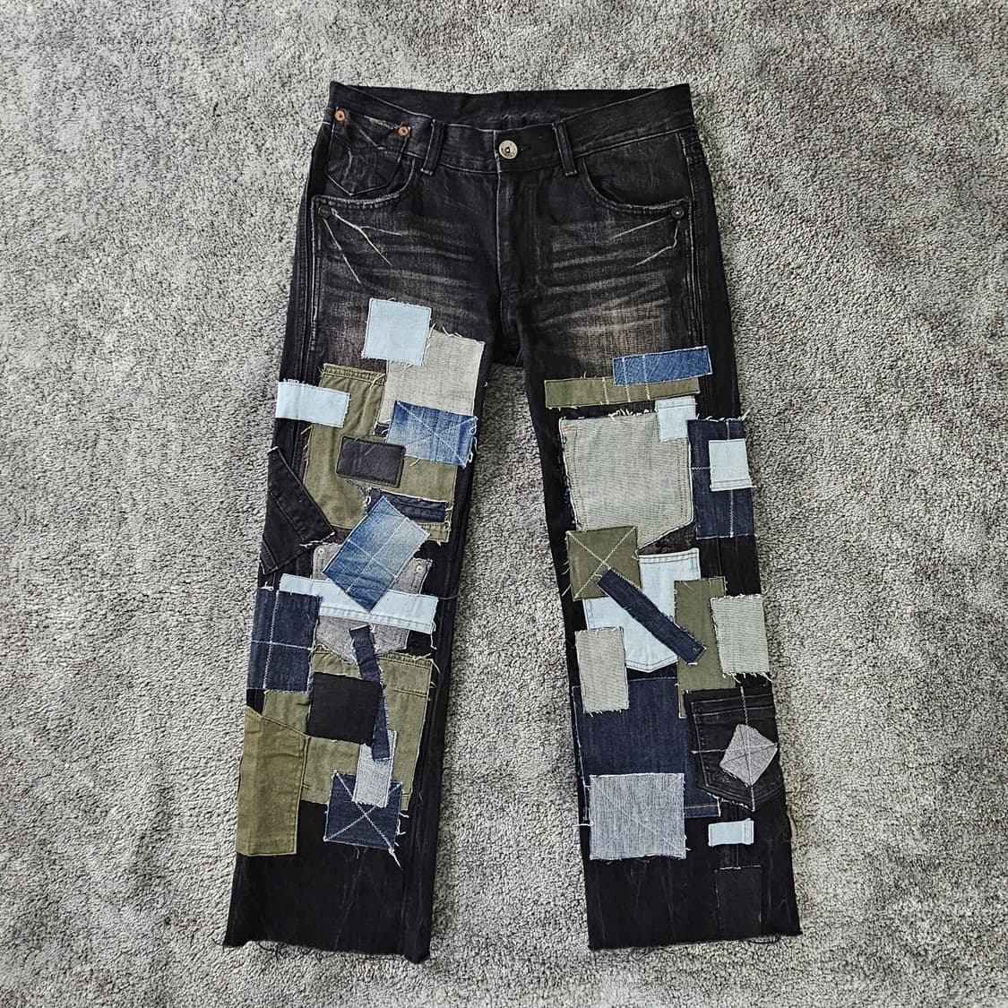 OLD ARMY 패치워크 데님 팬츠 상품이미지1