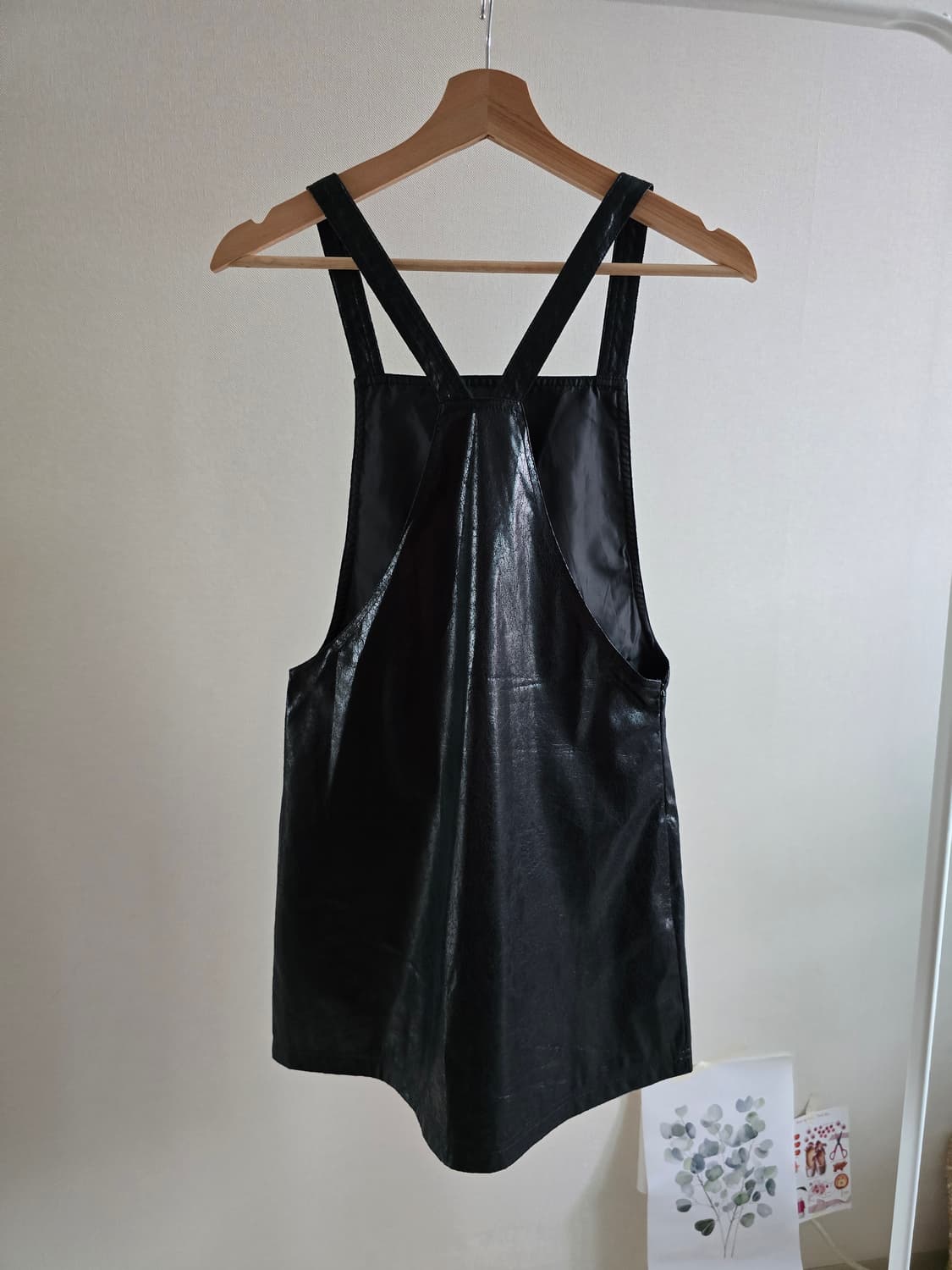 ASOS Petite 블랙 레더룩 점퍼스커트 상품이미지2