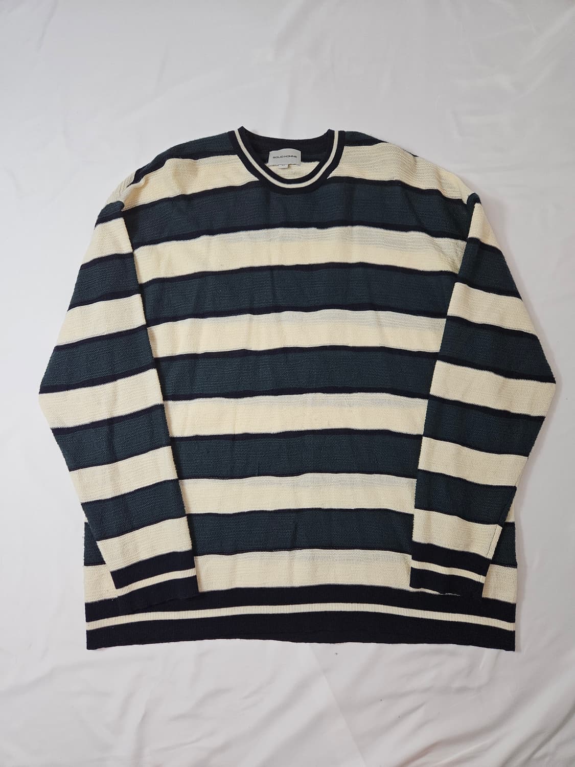 SOLID HOMME 솔리드옴므 오버핏 니트 스트라이프 경량 50 상품이미지1