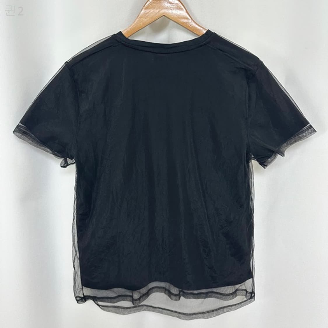 안나수이 여자 이중 티셔츠 반팔티 검정 90 (66) 상품이미지7