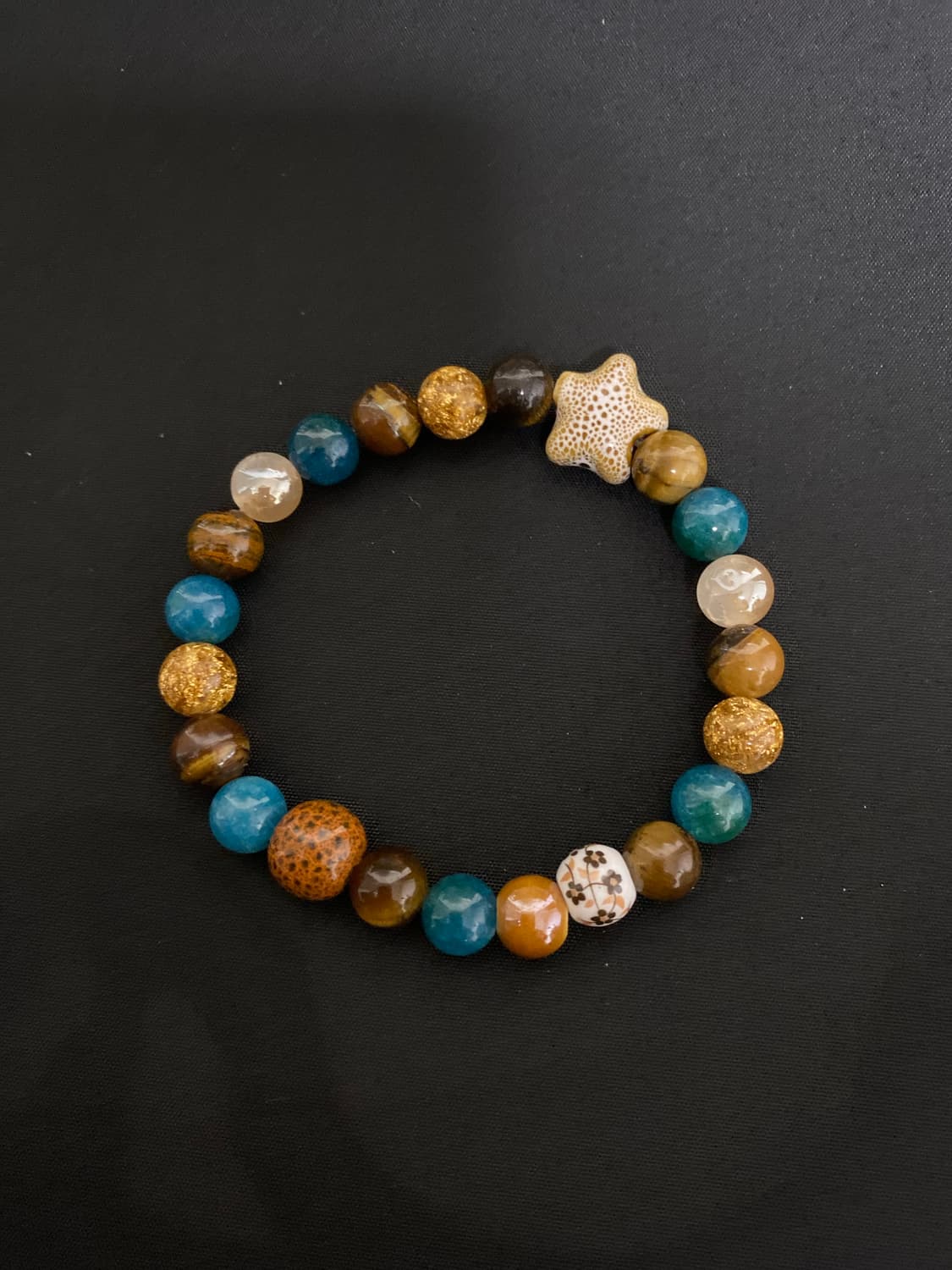 수제 도자기 포인트 원석 팔찌 상품이미지1