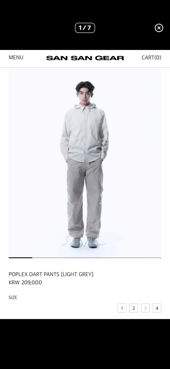 산산기어 POPLEX DART PANTS [LIGHT GREY] 2 상품이미지1
