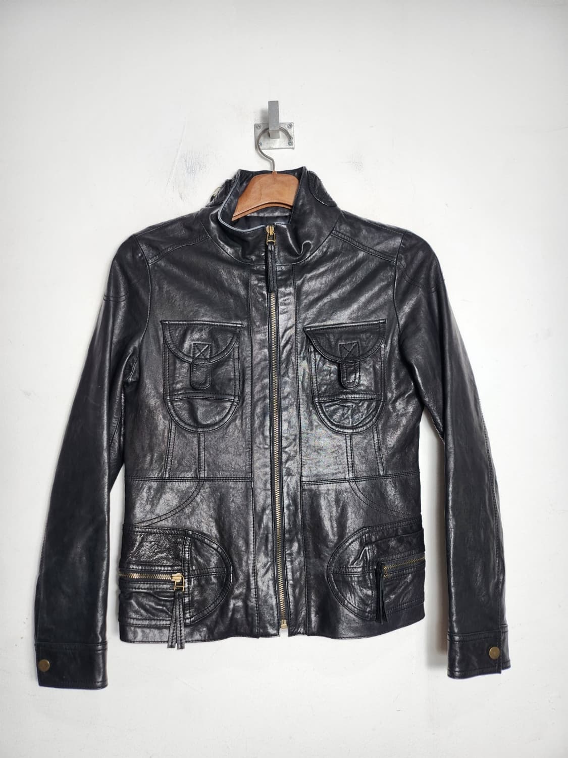 빈티지 램스킨 멀티 포켓 레더 자켓 상품이미지1