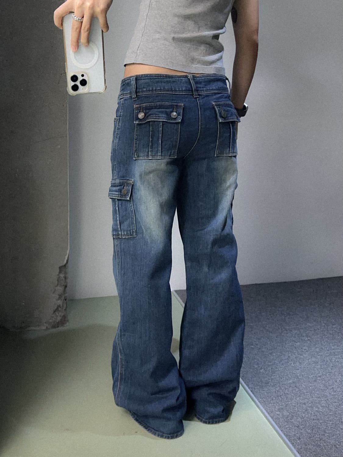 denim cargo bootscut pants 상품이미지3