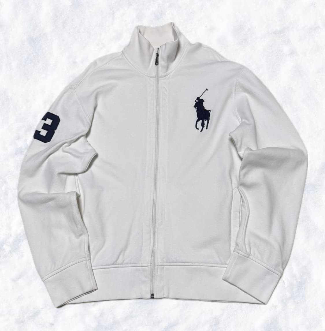 폴로 랄프로렌 빅포니 화이트/네이비 집업 상품이미지1