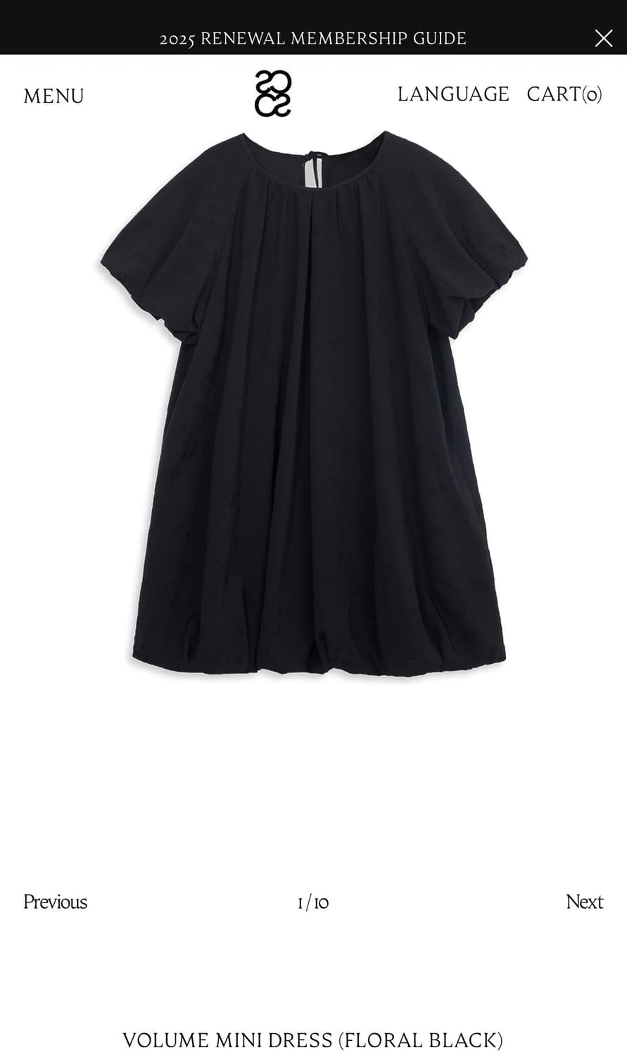코스모스 블랙 플로럴 볼륨 미니 원피스 상품이미지1