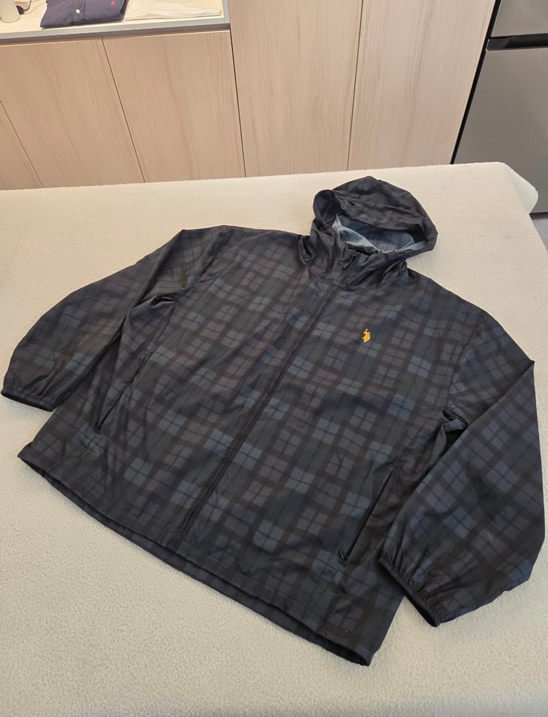 폴로 체크 후드 바람막이 100 상품이미지1