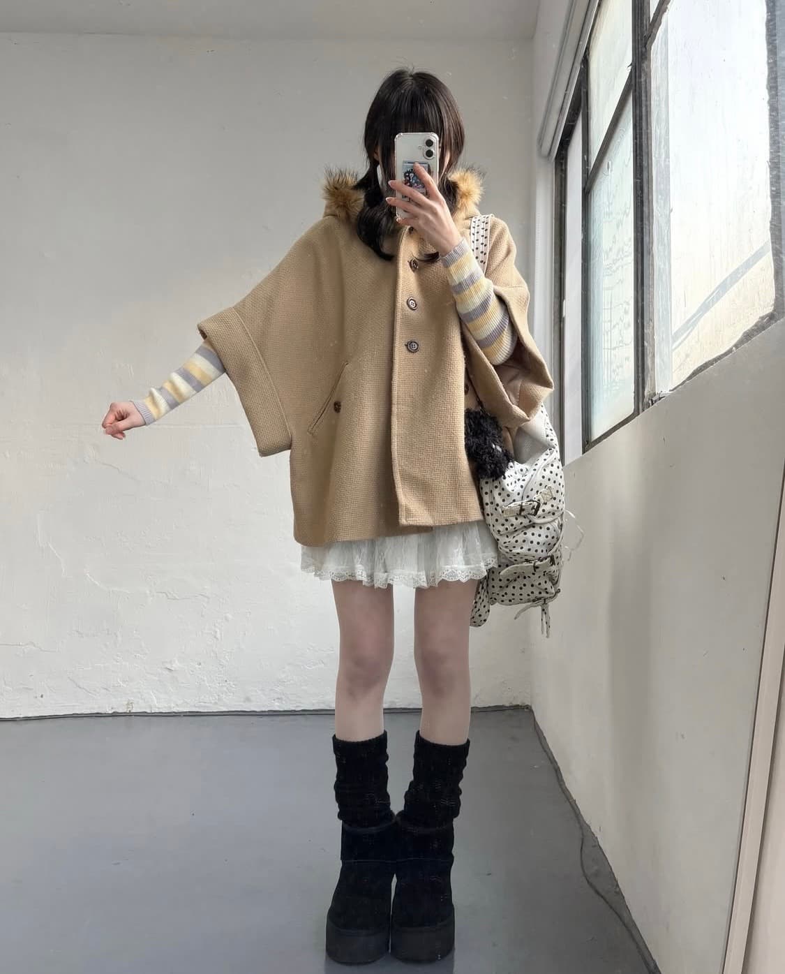 일브 빈티지 케이프 코트 사와코 일녀 라떼갸루 히메가루 리즈리사 세실맥비 상품이미지2