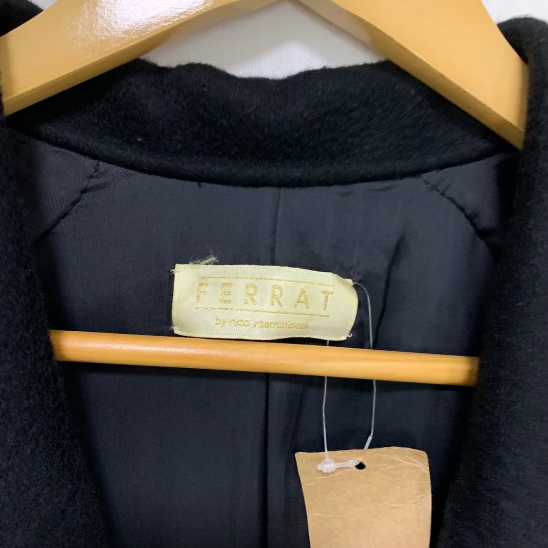 FERRAT 빈티지 캐시미어 100% 블랙 롱 코트 남녀공용 상품이미지7