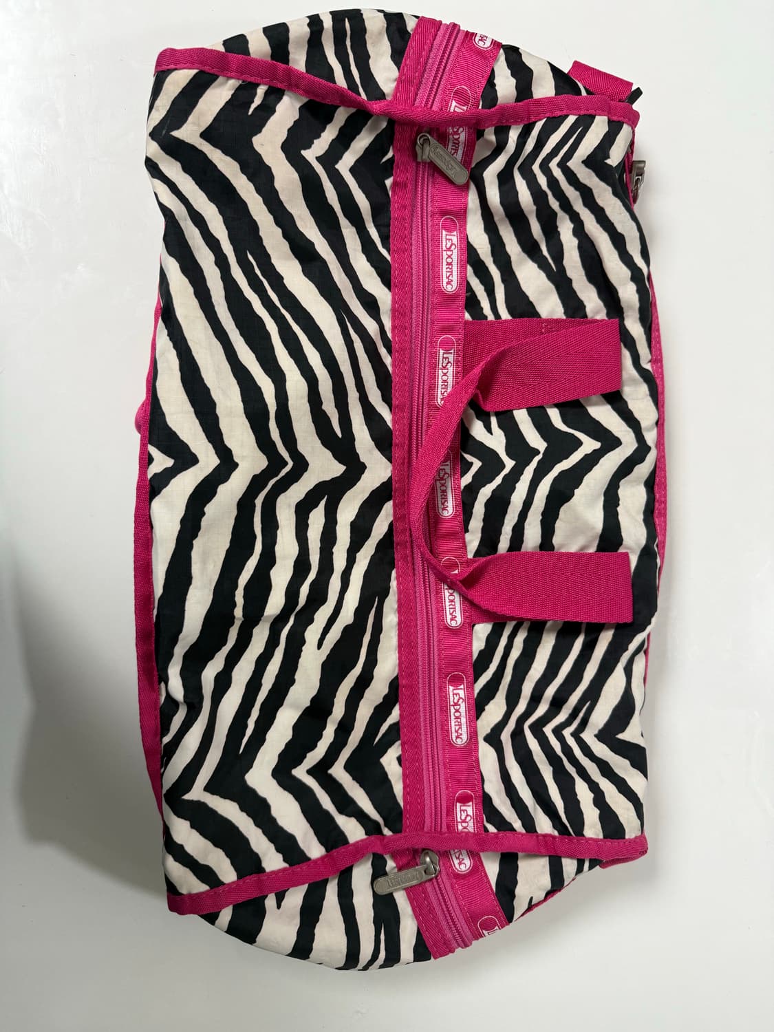레스포삭 지브라패턴 보스턴백 핫핑크 상품이미지1