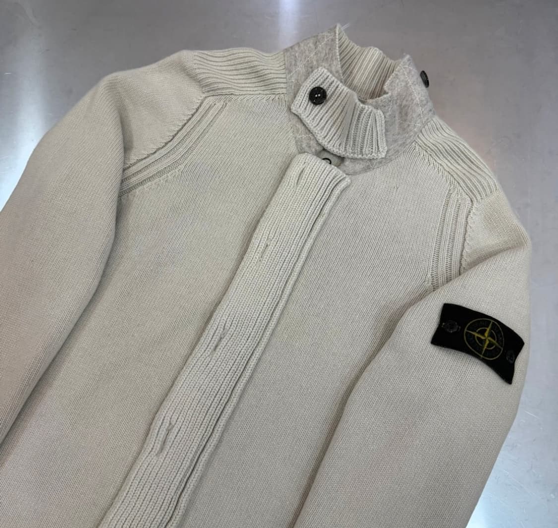 [당일배송] 스톤아일랜드(Stone Island) 램스울 짚업 가디건 M 상품이미지1