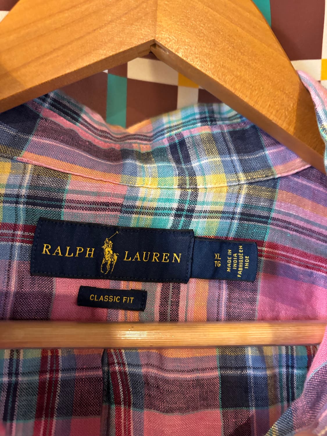 폴로 랄프로렌 핑크 체크 린넨셔츠 상품이미지3