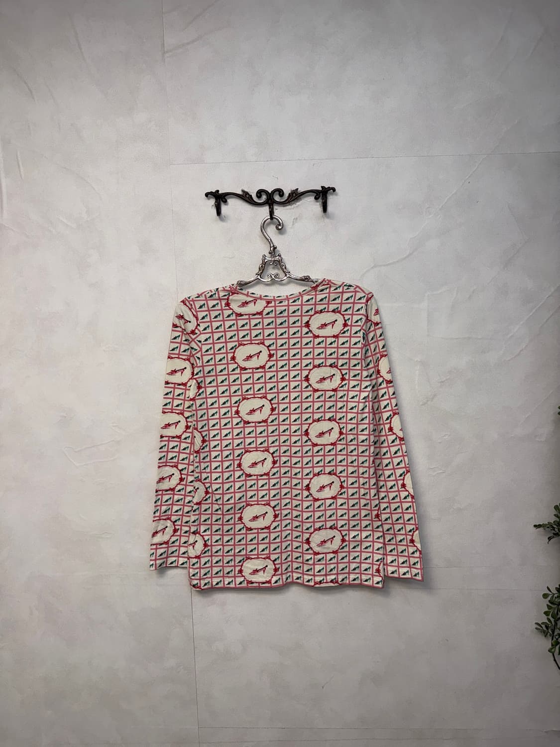 Pink mint check heels long sleeve 상품이미지4