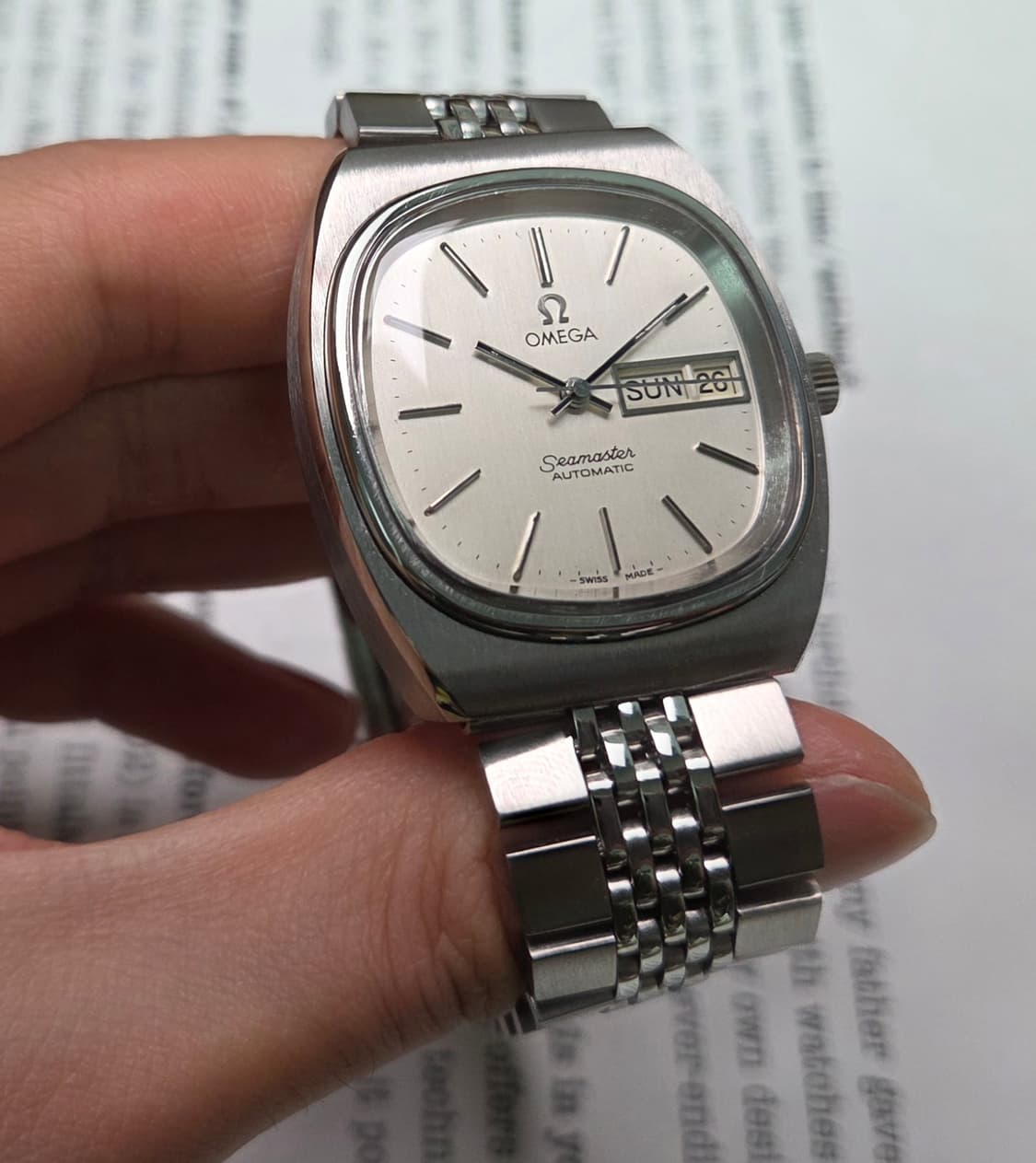 빈티지 오메가 씨마스터 테레비 데이데이트 순정 실버판 (일자형 브슬 ve 상품이미지4