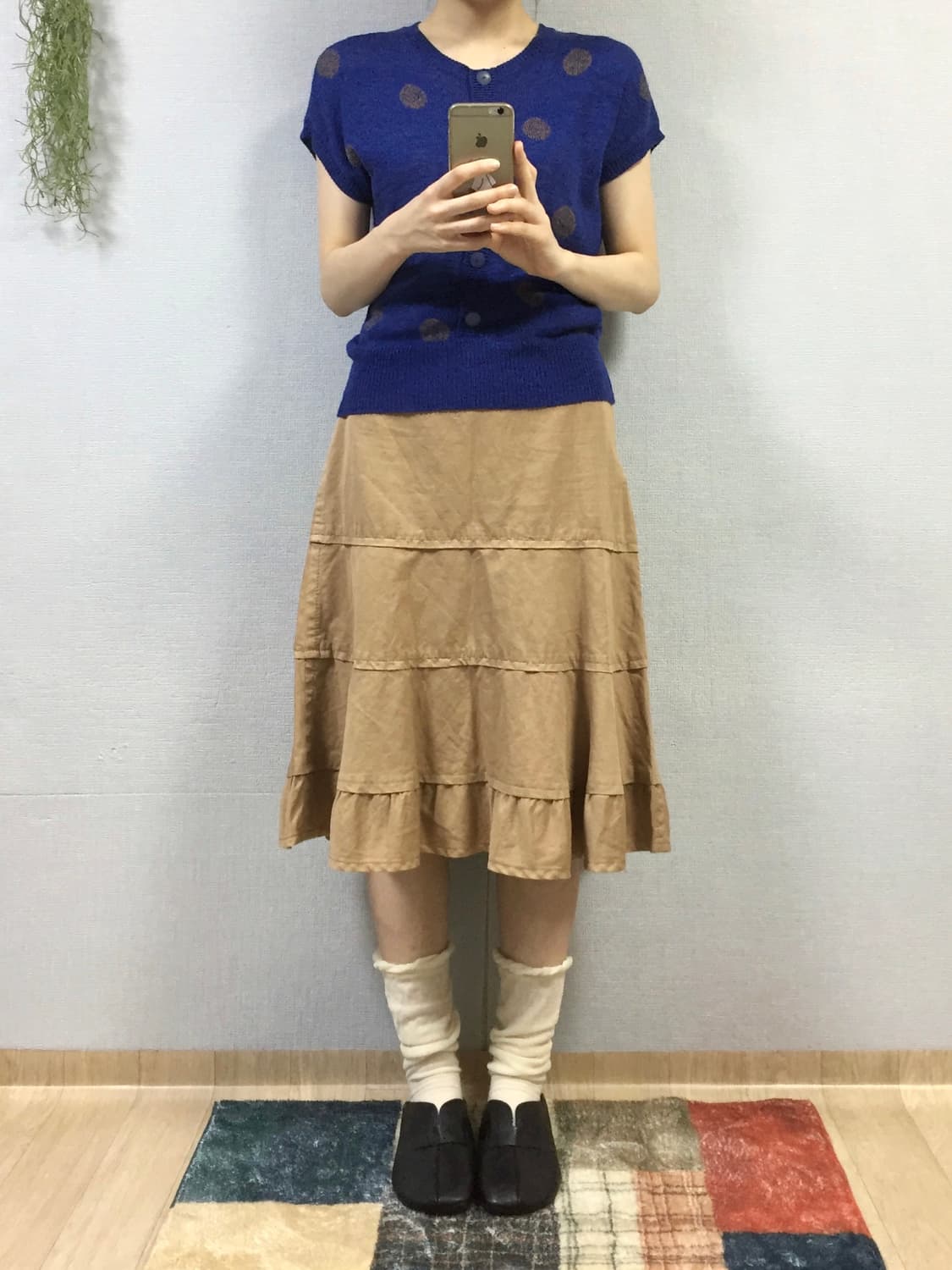 Japanese vintage dot knit top 상품이미지4